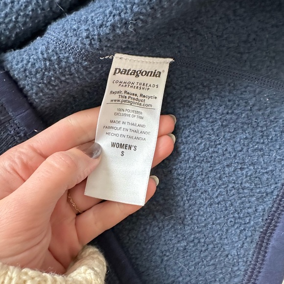 Patagonia Better Sweater Quarter 1/4 Zip Pullover Sweatshirt S Navy Blue - Picture 4 of 5